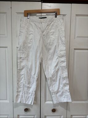 Calvin Klein Jeans White Cargo Pants - Utility Pocket Style